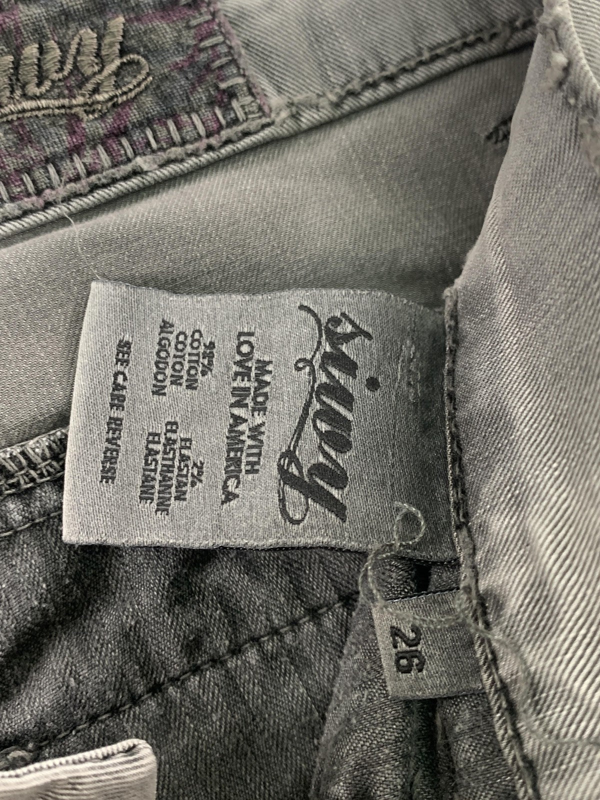 Siwy Jeans Womens 26 Gray Straight Leg Charcoal Wash Stretch Denim Casual USA on