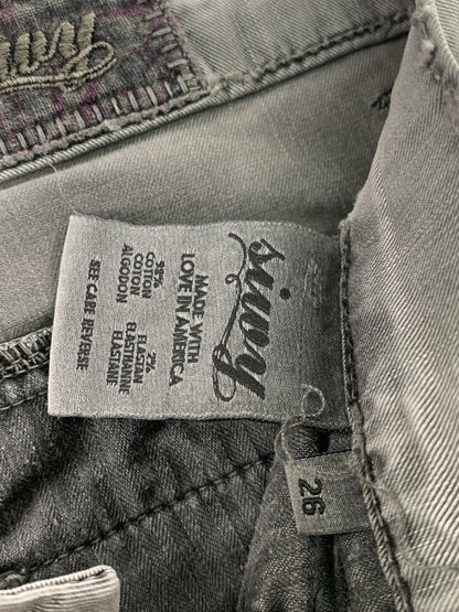 Siwy Jeans Womens 26 Gray Straight Leg Charcoal Wash Stretch Denim Casual USA on
