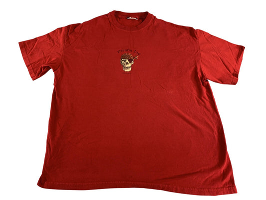 Pirana Joe Shirt Mens Extra Large Red Jamaica Pirate Skull Graphic Tee Funny 100