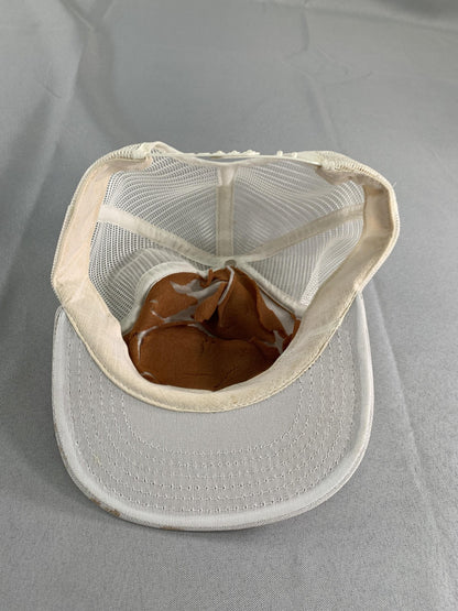 VINTAGE Pac-Man Hat Cap Snap Back White Trucker Mesh Embroidered Arcade Mens 90s