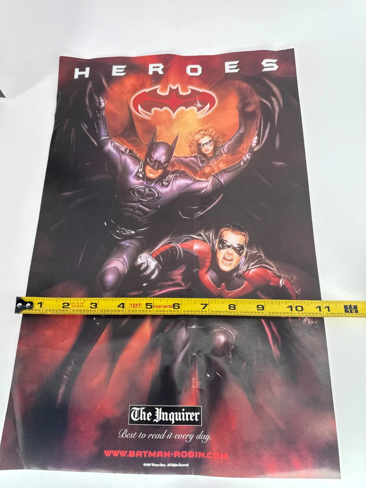 1997 Batman amp Robin Movie Poster Lot x2 The Inquirer Promo 11x16 5 Heroes DC