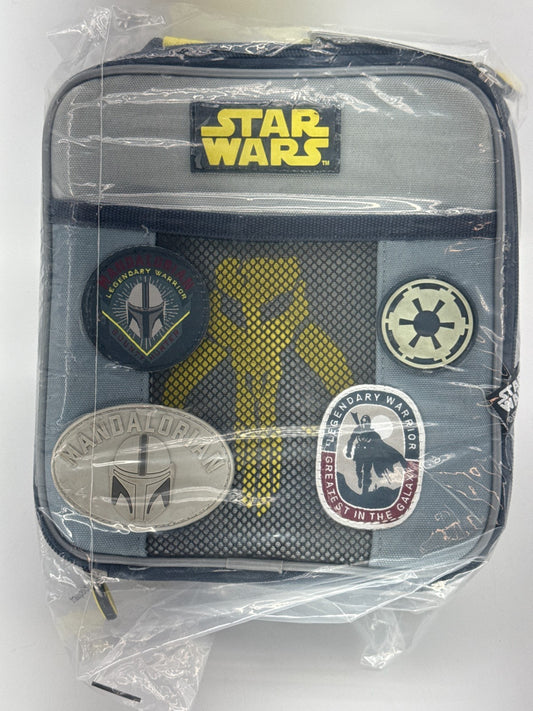 Star Wars Mandalorian Insulated Lunch Box Bag Glow Dark Patches Disney Store NWT