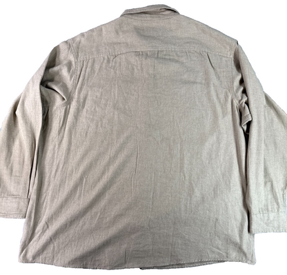 RedHead Brand Co Mens 3XL Oatmeal Button Up Shirt Long Sleeve Flannel Chamois
