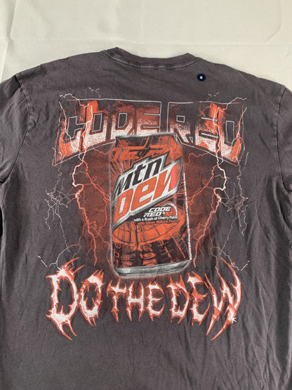 Hollister Mountain Dew Code Red Shirt Mens Medium Black Graphic Tee Boxy Fit on