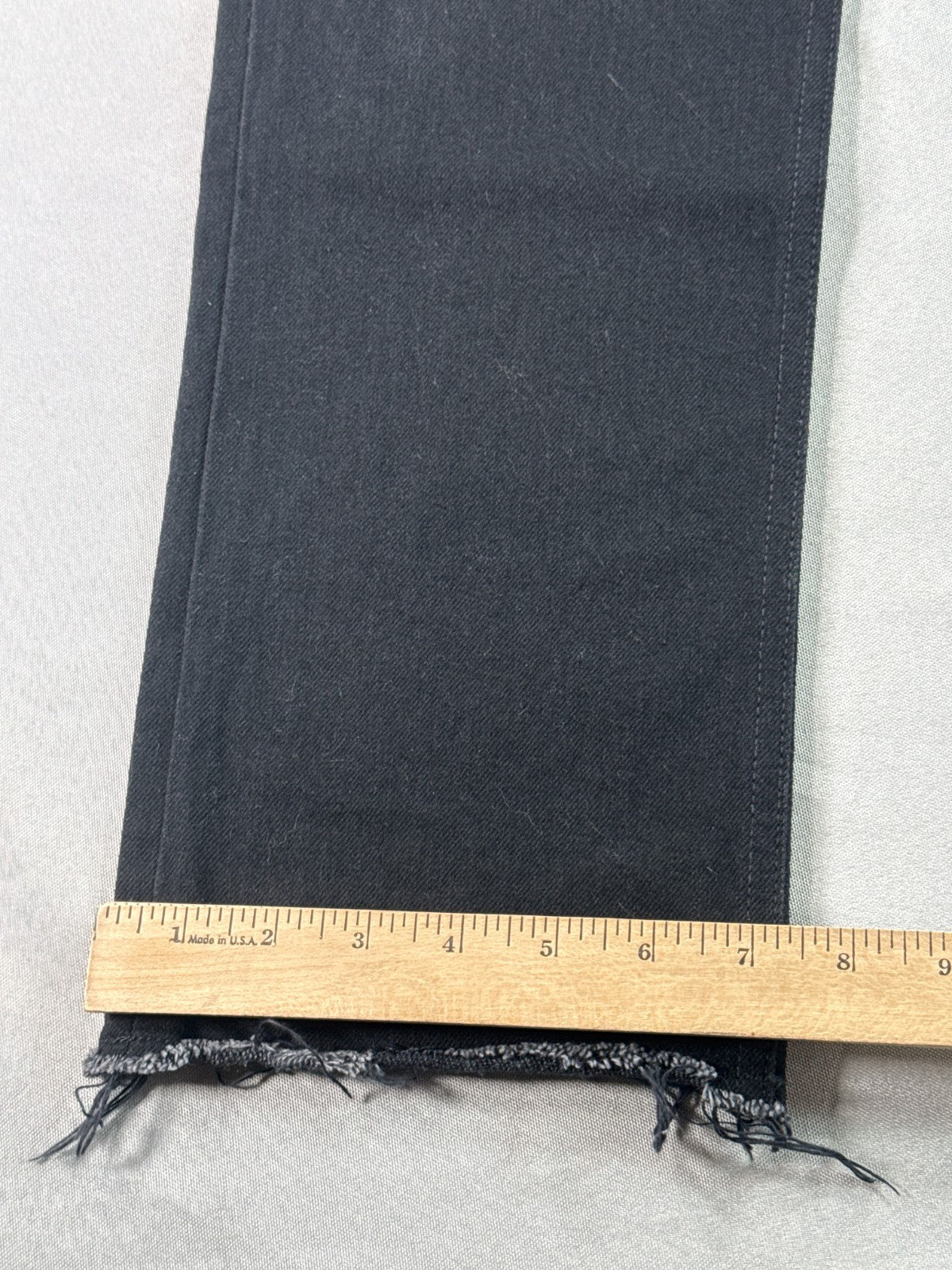Fear of God Jeans 28 Black Denim Straight Leg Raw Hem Selvedge Fourth Collection
