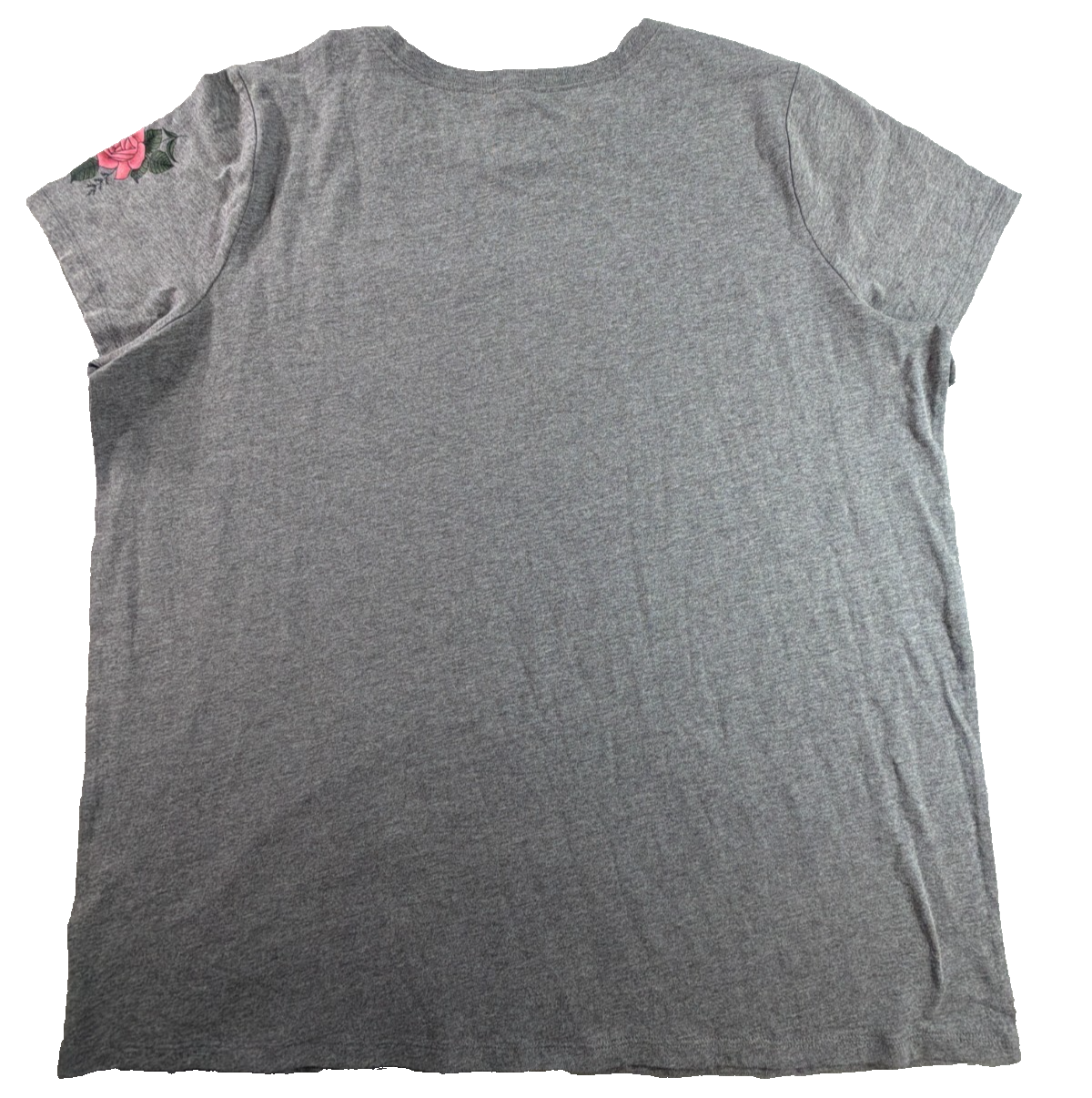 Willie Nelson Womens 2XL Gray Texas Flag Bull Skull Roses Country Music Tee Shir