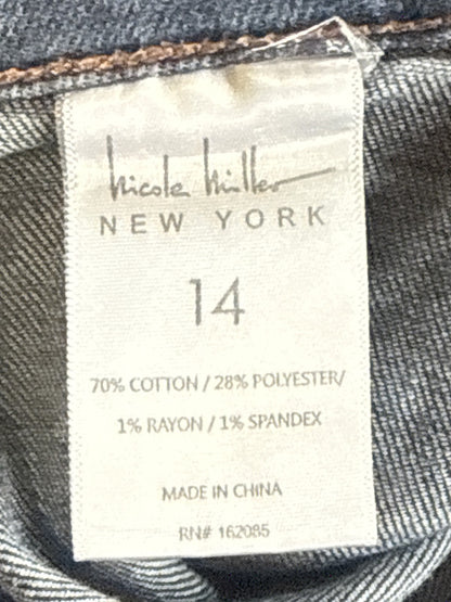 Nicole Miller York SOHO High Rise Slim Ankle Jeans 14 Blue Stretch Denim