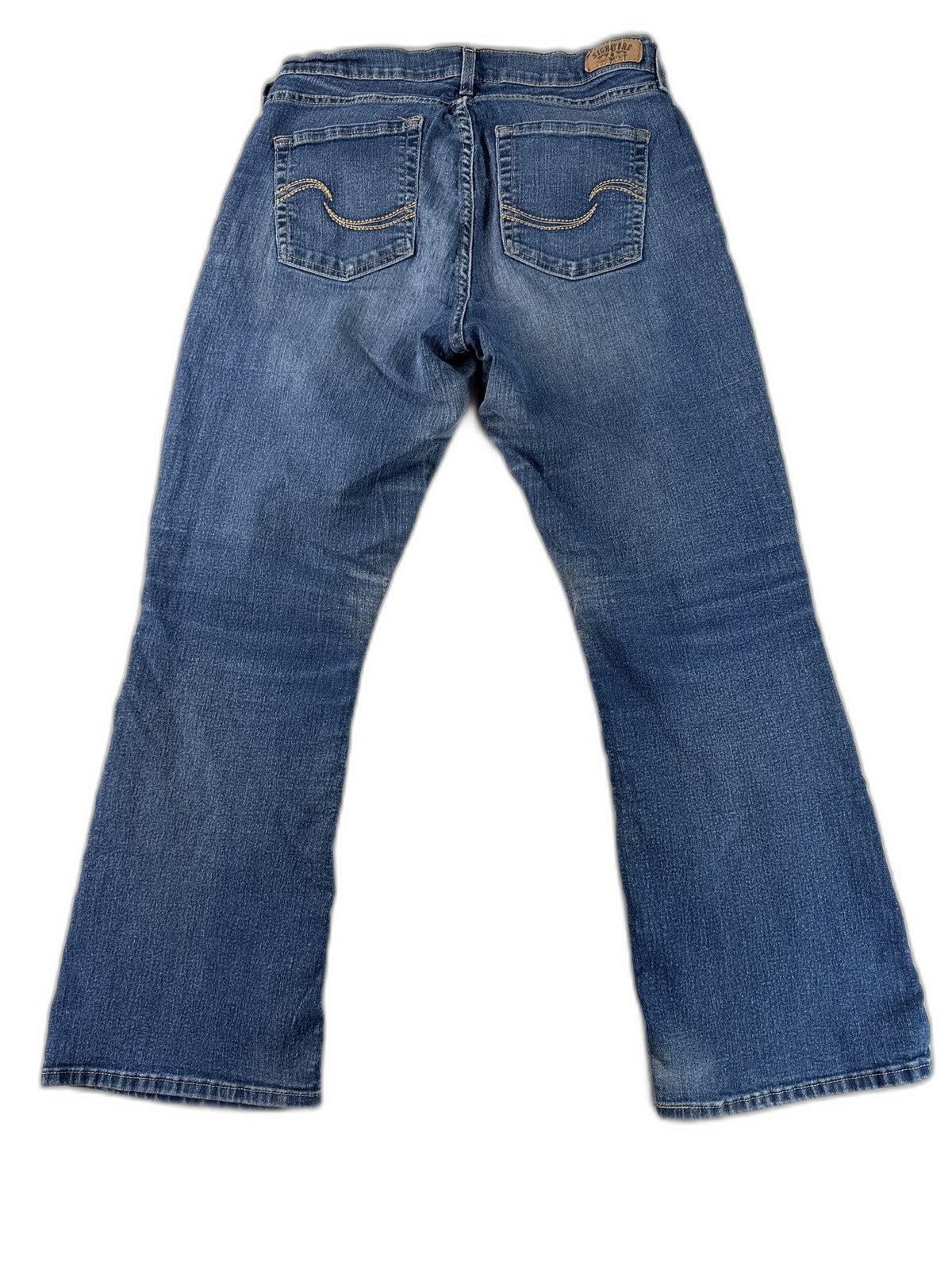 Signature Jeans 12 S Womens S/C Blue Bootcut Stretch Denim Mid Rise Cotton Blend