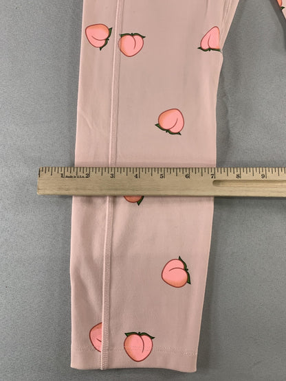 PINK Victoria's Secret Ultimate Leggings Womens Medium Yoga Pants Peach Print