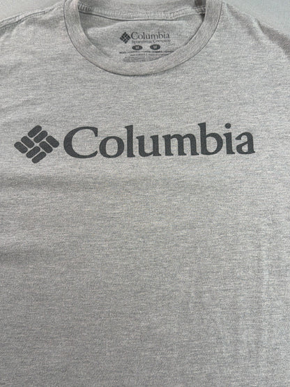 Columbia Sportswear Men Medium Gray Heather Logo Graphic Crew Neck T-Shirt Tee