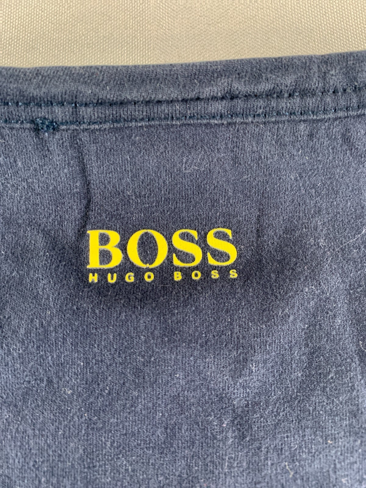 Hugo Boss Green Men's Small Long Sleeve Tee Navy Colorblock Yellow Est 1997