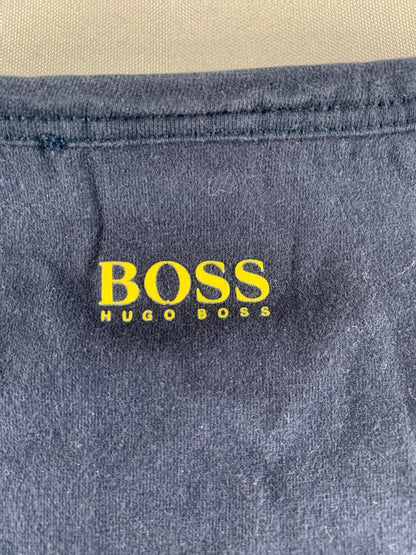 Hugo Boss Green Men's Small Long Sleeve Tee Navy Colorblock Yellow Est 1997