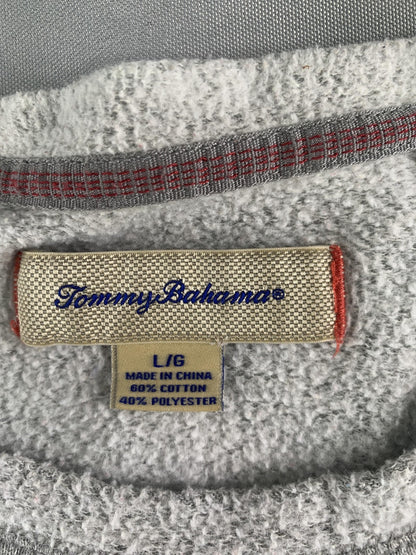 Tommy Bahama Sweater Mens Large Gray Knit Long Sleeve Crewneck Pullover Casual