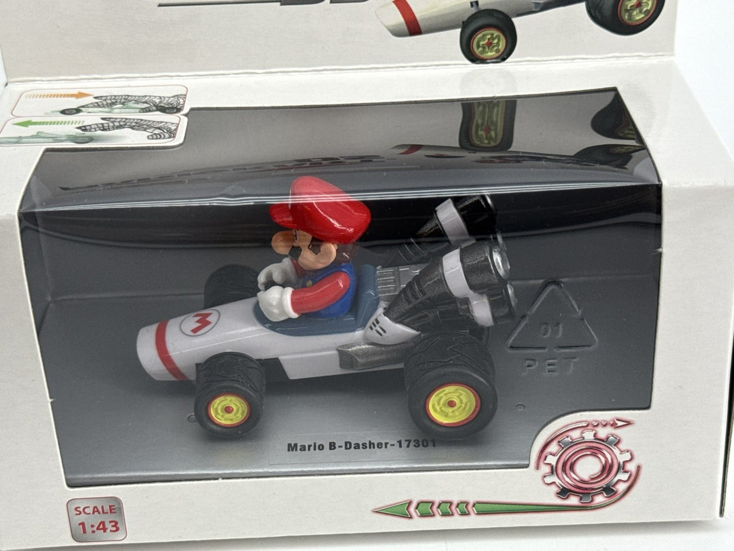 Mario Kart DS Mario B Dasher 1:43 Pull Back Diecast Stadlbauer Nintendo Car 143
