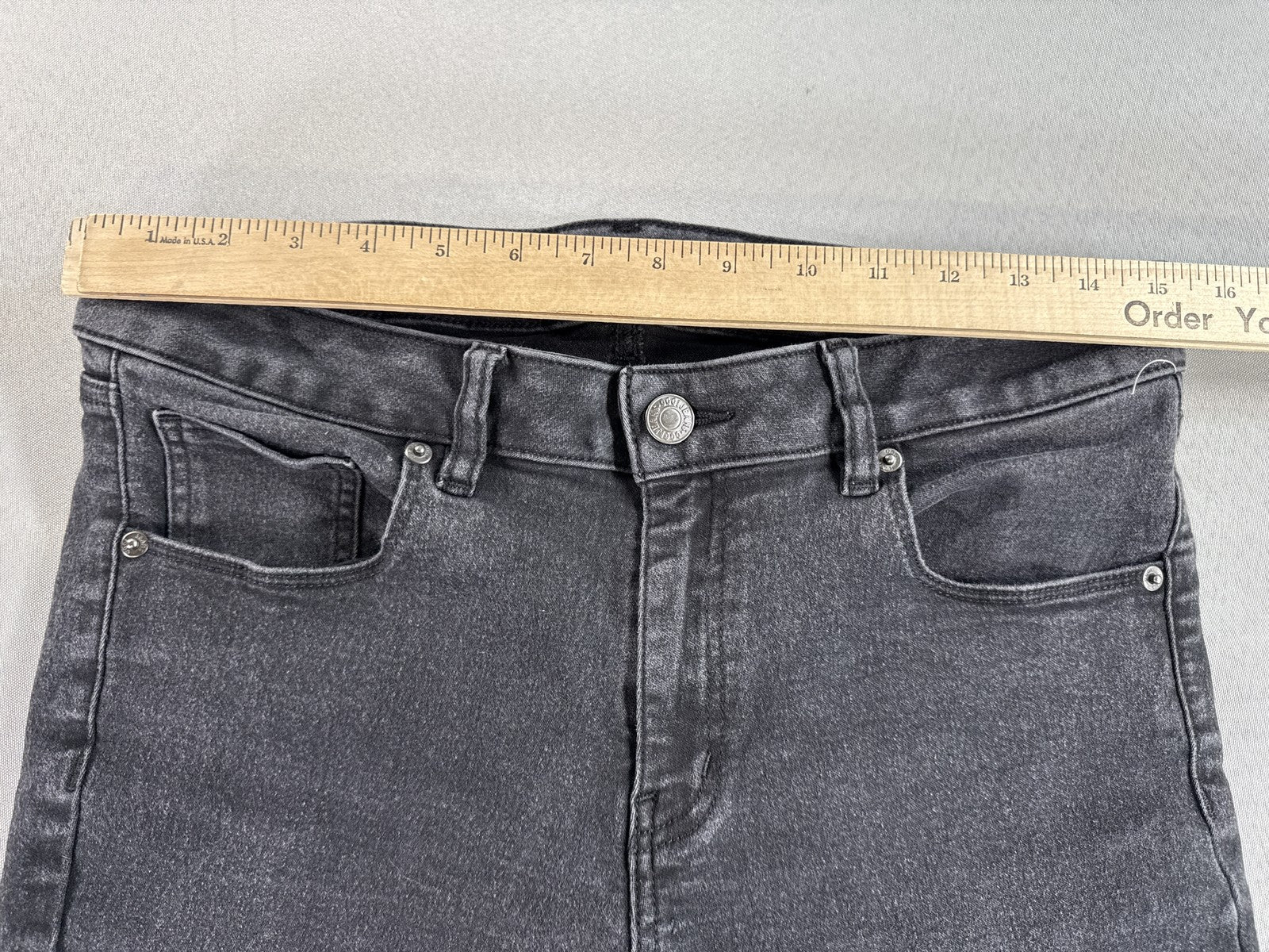 Women's Black Denim Skinny Jeans 13 Stretch Mid Rise Comfortable