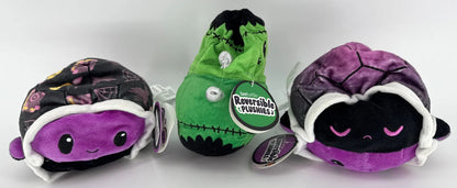 TeeTurtle Reversible Plush Halloween Bride & Frankenstein Set NWT Emo Happy Mood
