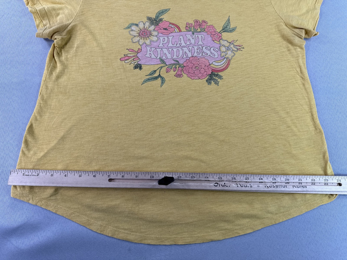 Old Navy Plant Kindness Graphic Tee Floral Yellow L Cotton Crewneck Short Sleeve