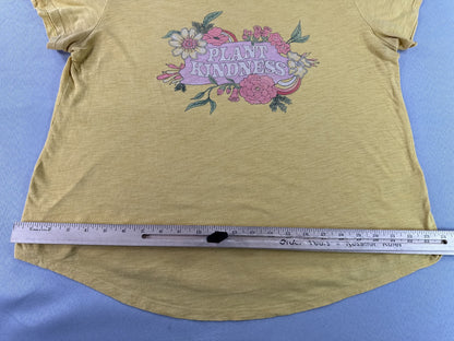 Old Navy Plant Kindness Graphic Tee Floral Yellow L Cotton Crewneck Short Sleeve