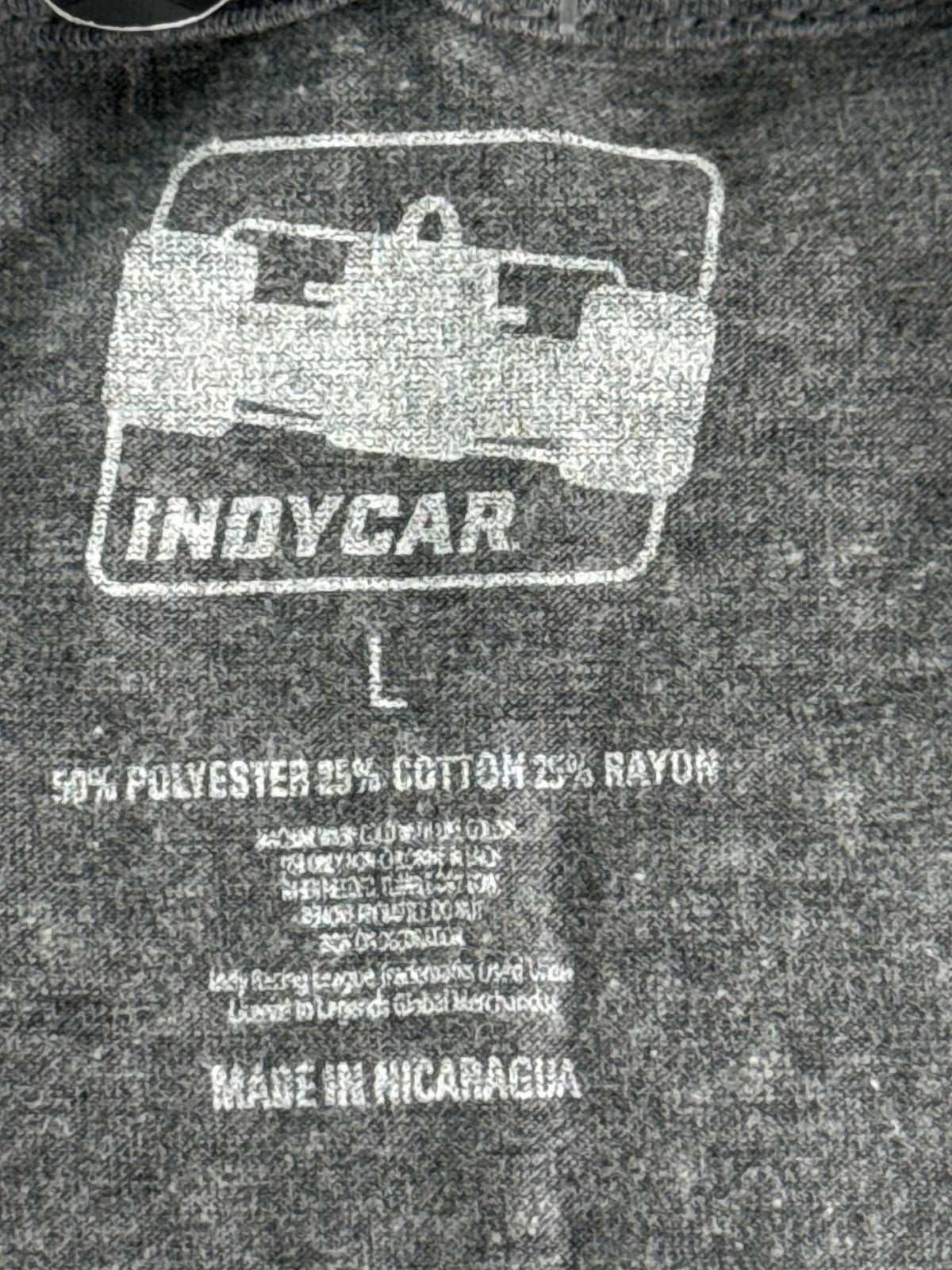 IndyCar Series Shirt Womens Large Gray Race Car Tee Graphic Licensed Official