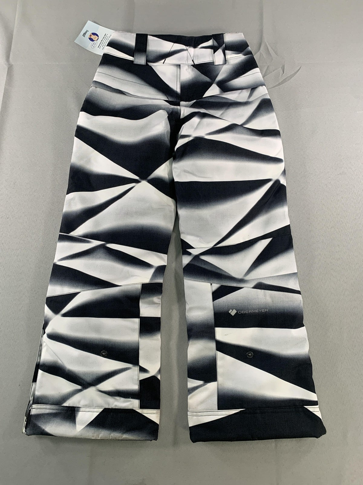 Obermeyer Pants Youth Teen Small 8 Black White Print Ski Snow Insulated 45026 on
