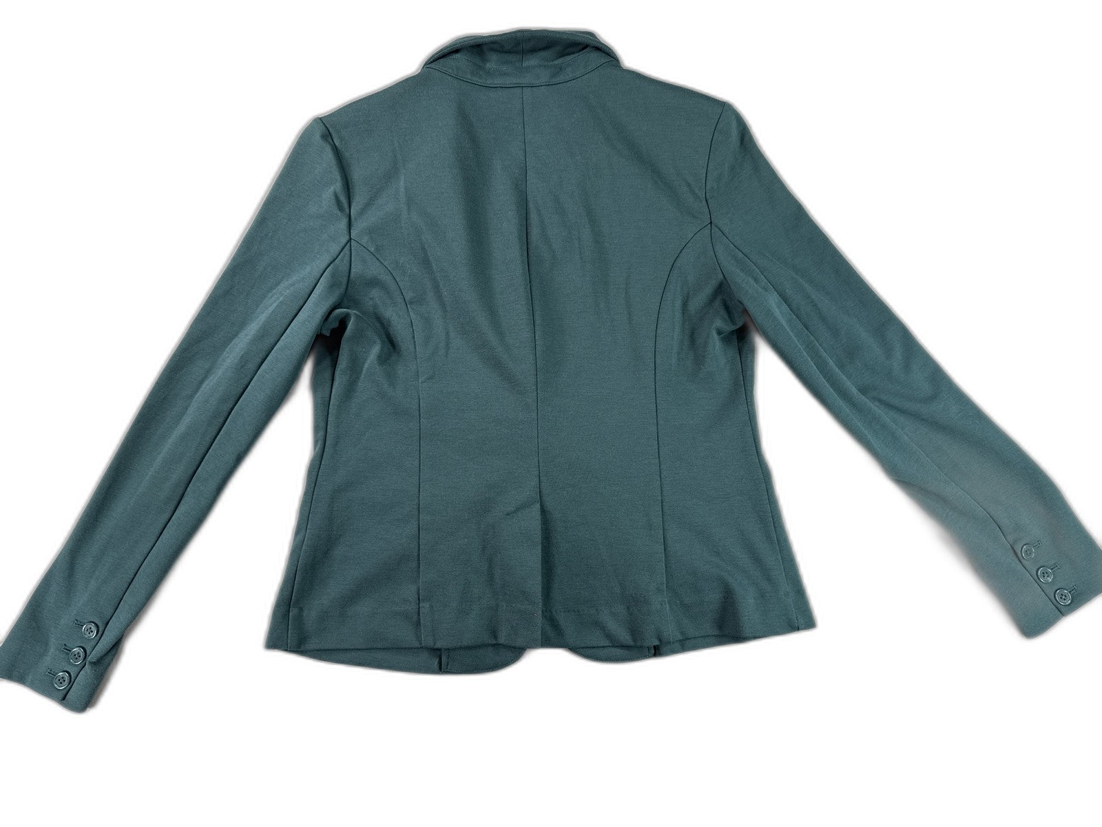Merona Tailored Blazer M Teal Polyester Fit Notch Lapel Long Sleeve Single Solid