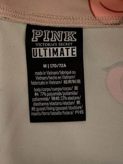 PINK Victoria's Secret Ultimate Leggings Womens Medium Yoga Pants Peach Print