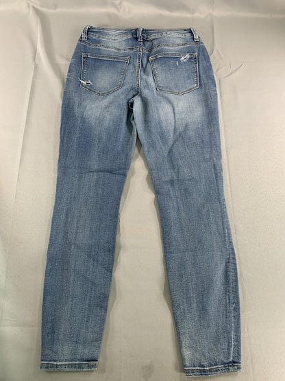 Maurices Jeans Womens Medium Distressed Blue Skinny Stretch Denim Ripped Pants