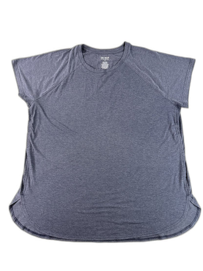 Tek Gear Heather Tee 1X Gray Polyester TENCEL Lyocell Spandex Crewneck Short Dry