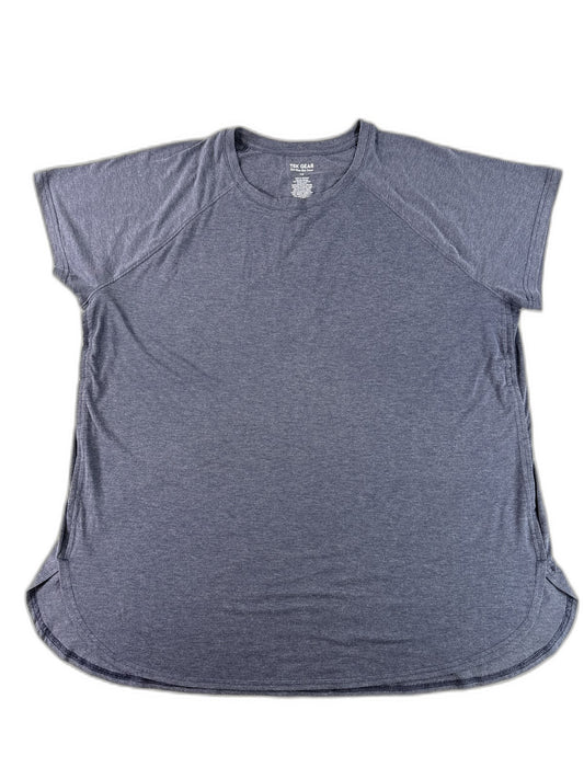 Tek Gear Heather Tee 1X Gray Polyester TENCEL Lyocell Spandex Crewneck Short Dry