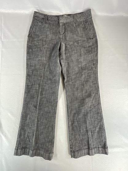 Coldwater Creek Pants Womens Petite 10 Gray Trouser Fit Wide Leg Linen Blend