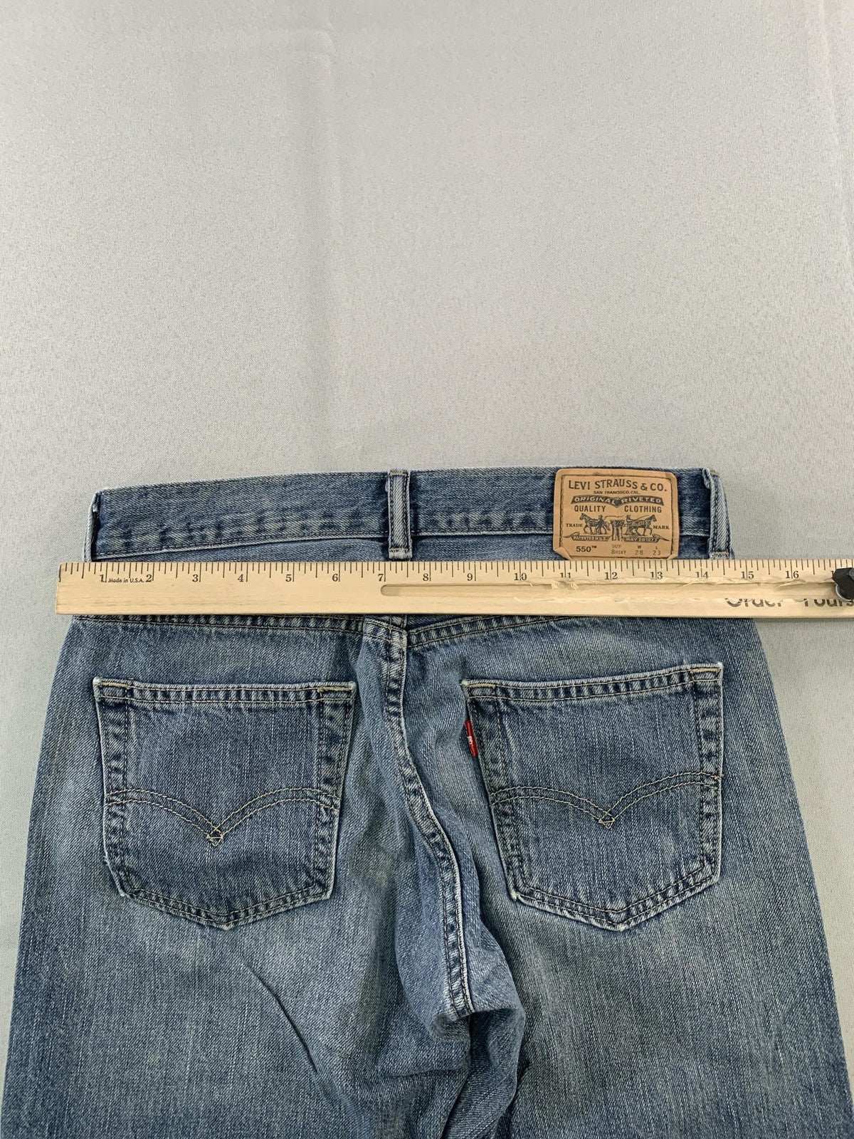 Levi's 550 Jeans Boys 28x23 Medium Wash Relaxed Fit Husky Denim Tapered Leg