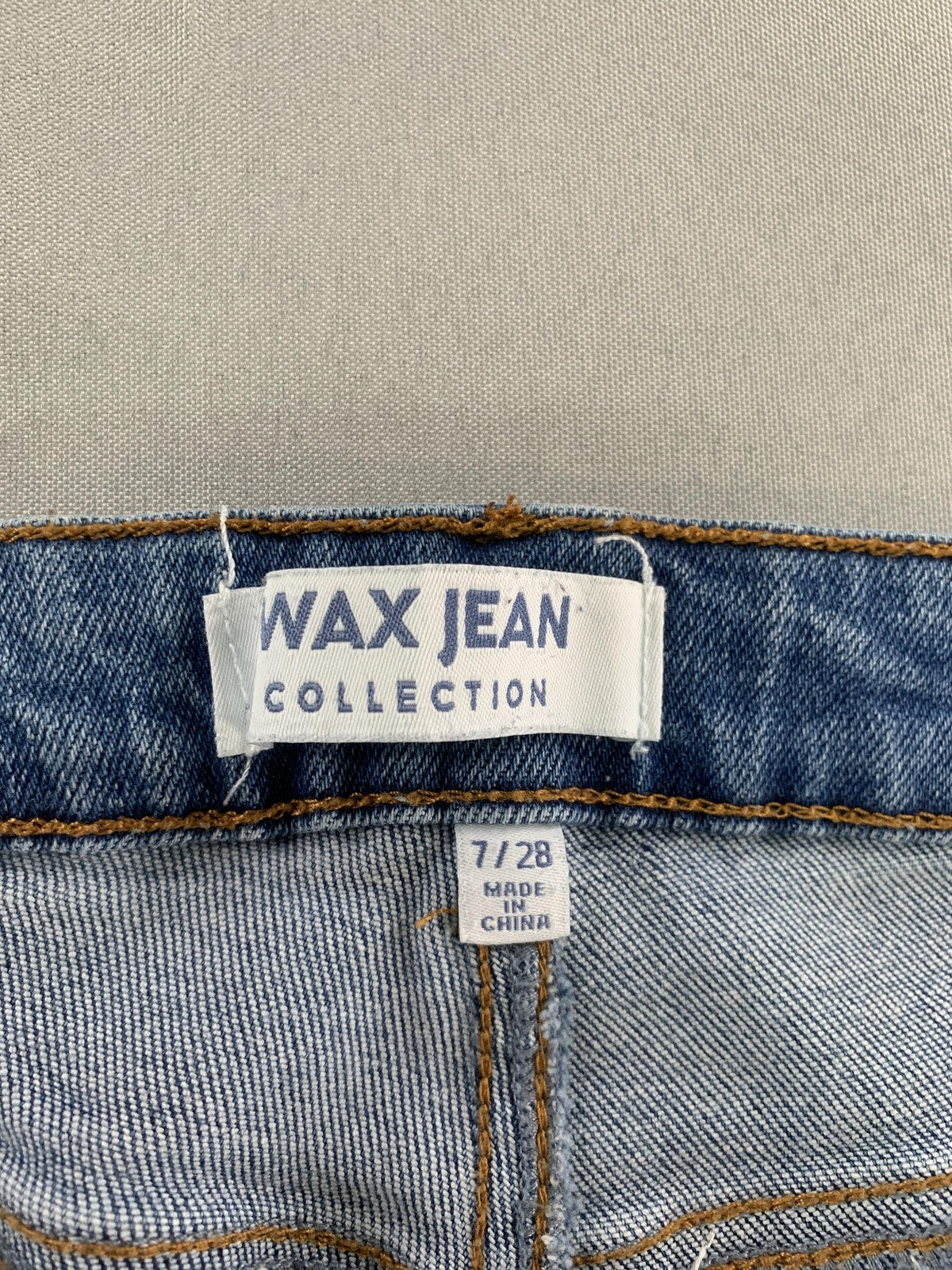Wax Jean Jeans Womens 7 High Rise Skinny Distressed Stretch Ripped Medium Wash
