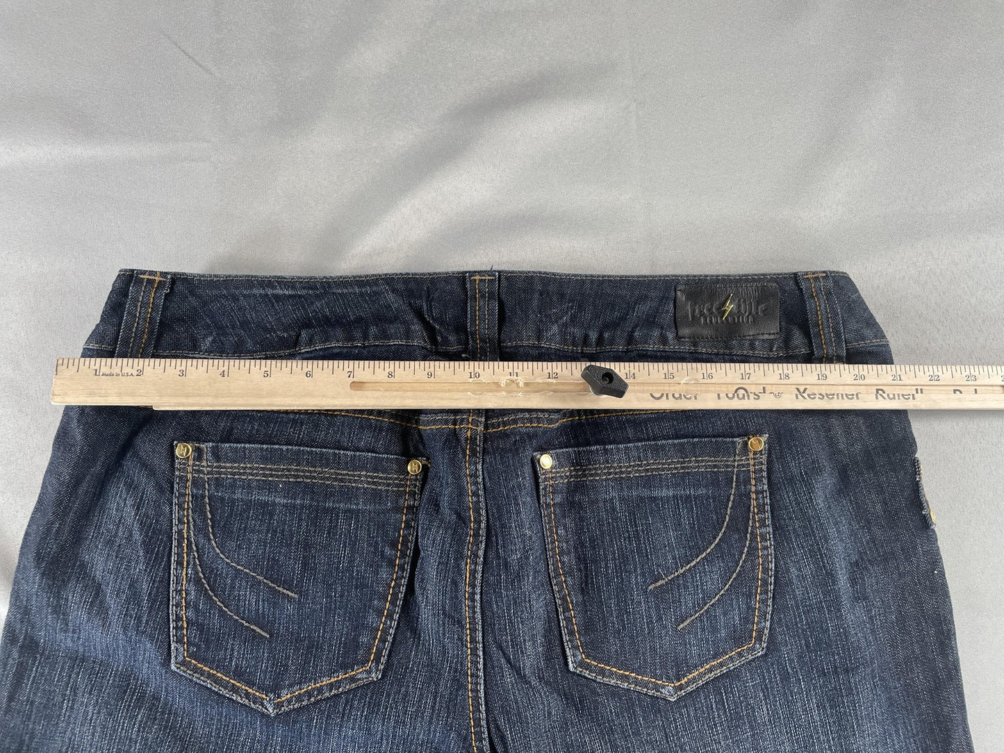 Freestyle Revolution Jeans Womens 22 Blue Bowie Sand Stretch Denim Straight Leg
