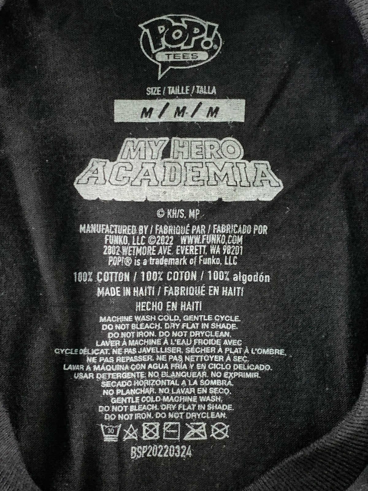 My Hero Academia Katsuki Bakugo Shirt Mens Medium Black Funko Pop Tees Graphic