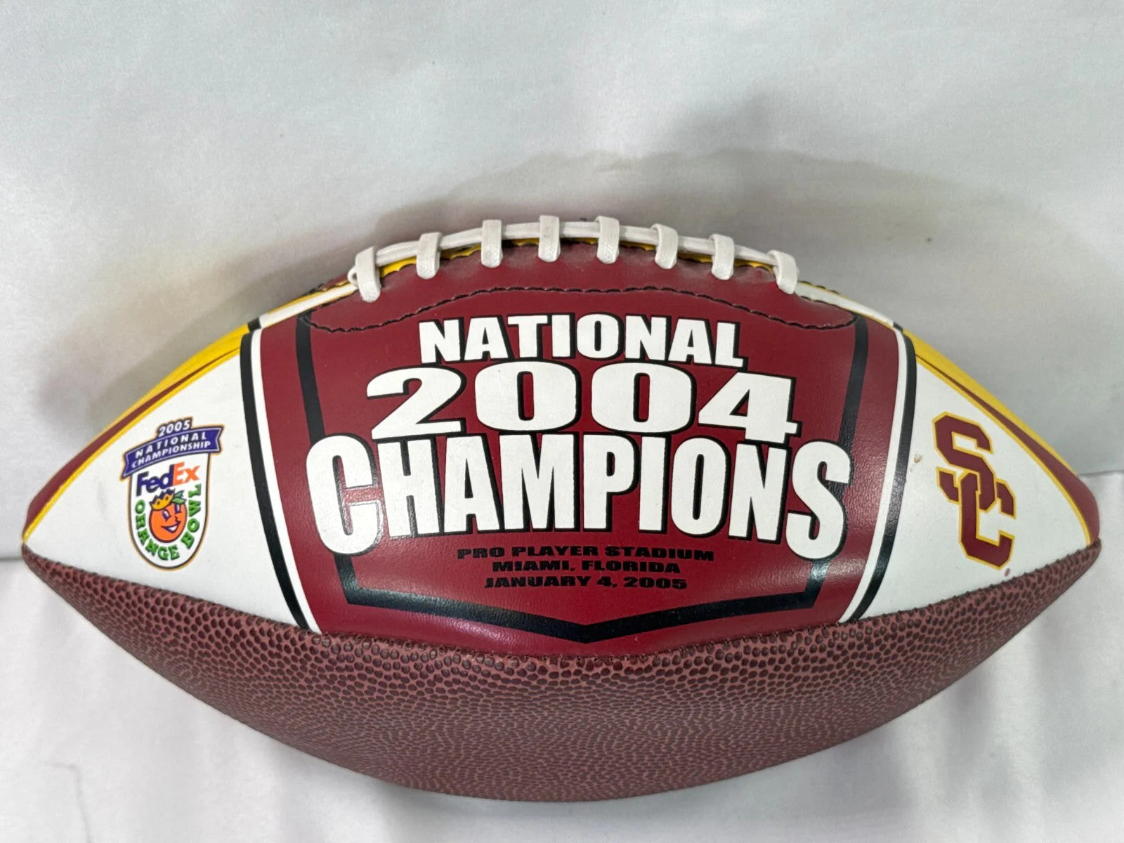 USC Trojans 2004 National Champions Football Rawlings Orange Bowl Souvenir