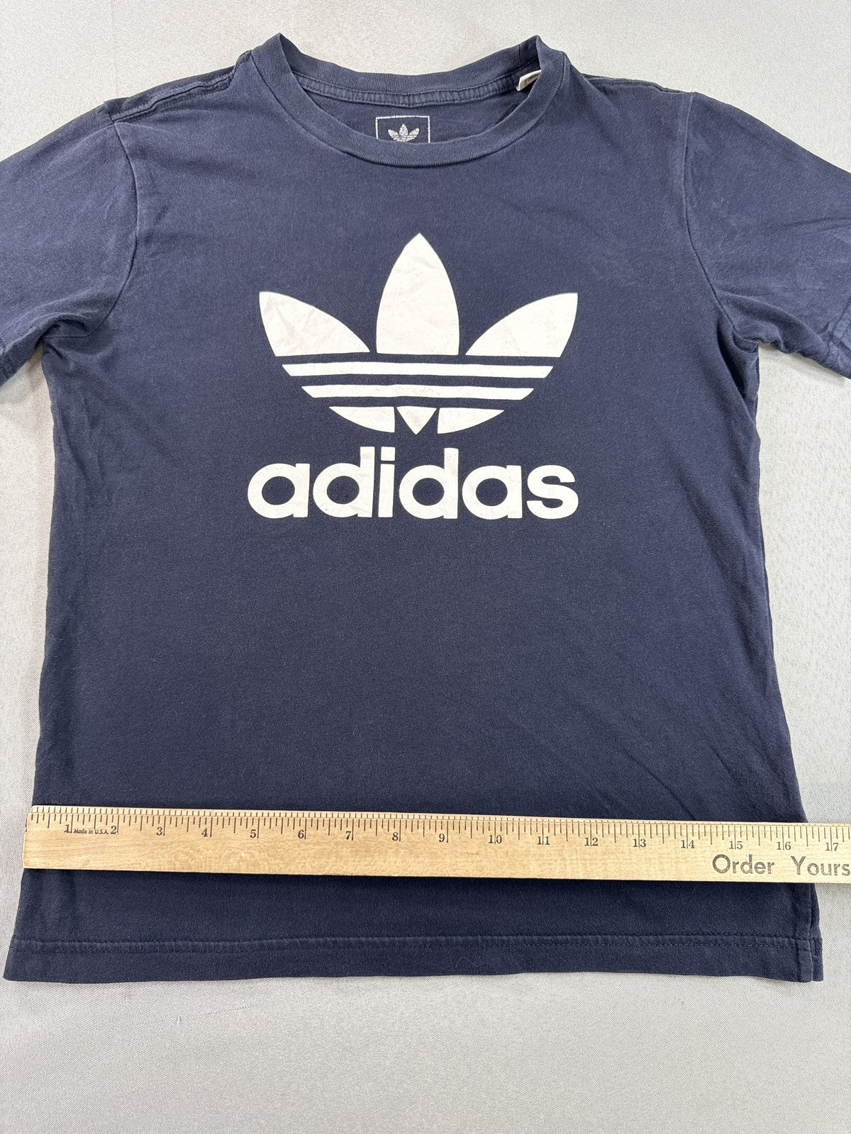 adidas Graphic Tee 11 12Y Youth 12Y Navy Blue Cotton Crewneck Short Sleeve Logo