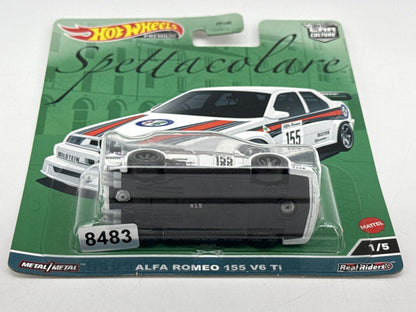 Hot Wheels Premium Alfa Romeo 155 V6 Ti Diecast Car White Red Black Metal Race