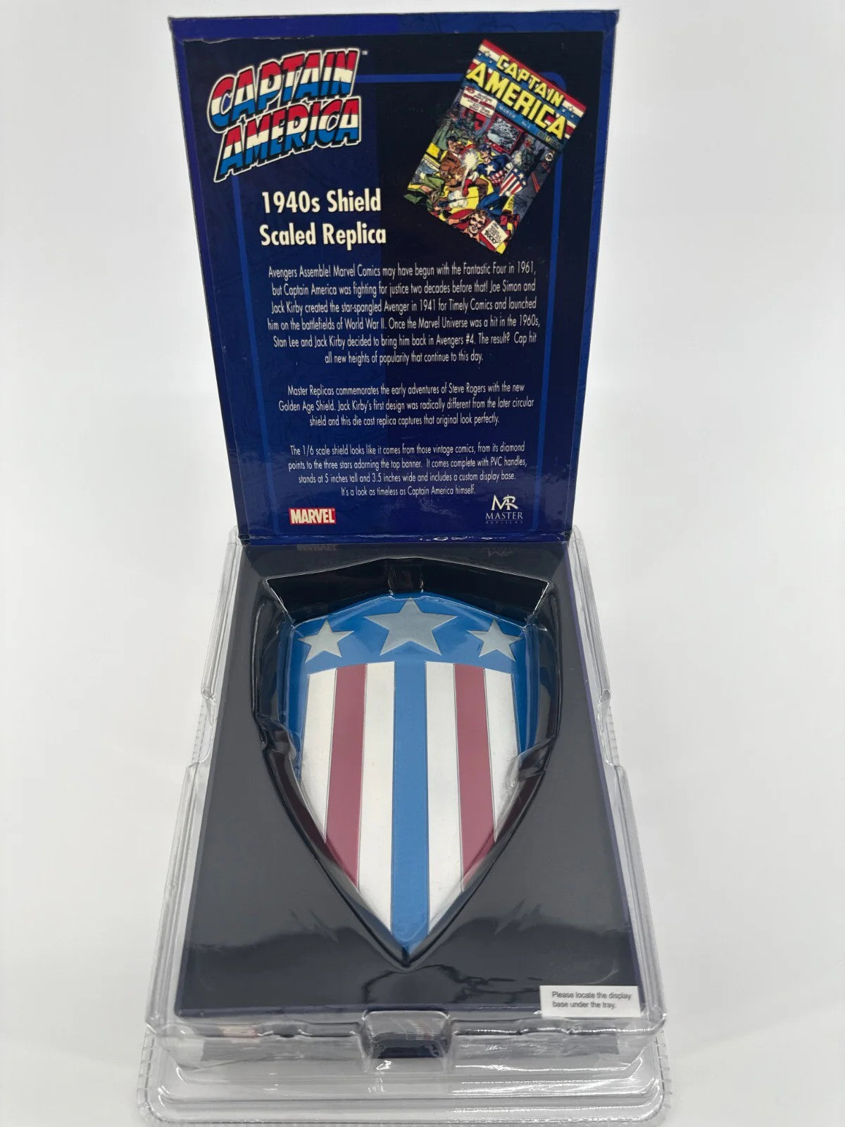 Captain America 1940s Shield Replica 1:6 Die-Cast Marvel Master NIB Display 1818