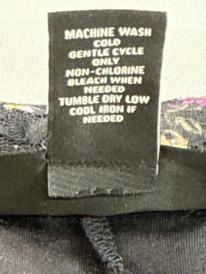 Lane Bryant Line Skirt 22 Plus 22/24 Black Floral Lace Elastic Waistband Nylon