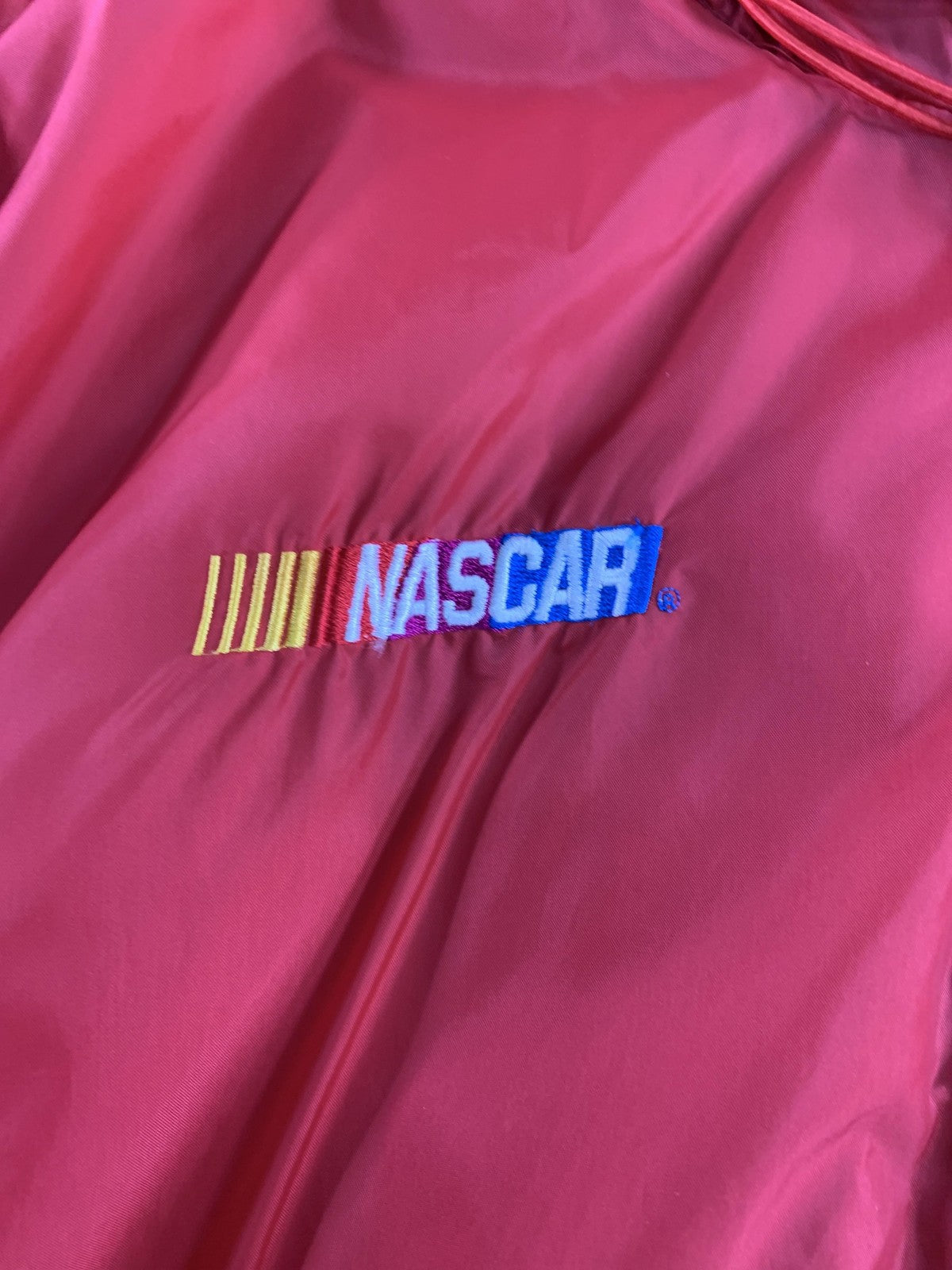 Dodge Motorsports Jacket Mens Large Red Black NASCAR Racing Embroidered Nylon