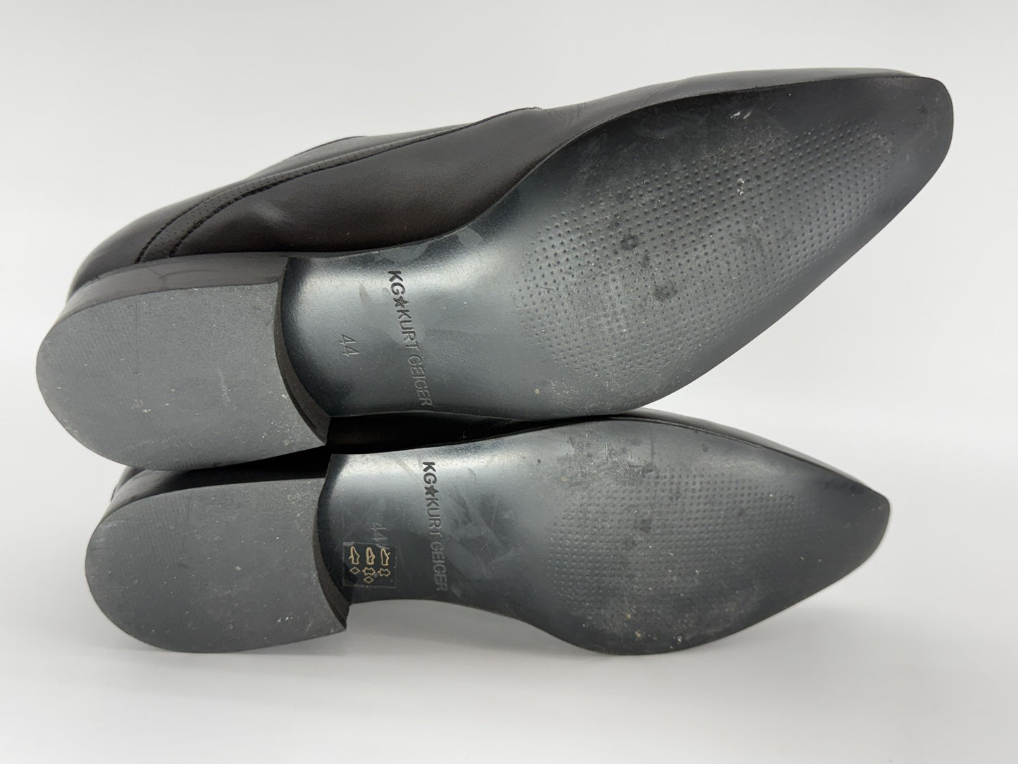 KG Kurt Geiger Dress 44 Shoes Mens 43 Brown Leather Slip On Loafers Made in Box