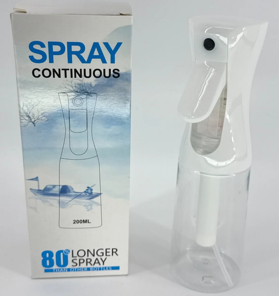 Continuous Mist Spray Bottle 200ml White Salon Hair Barber Plant Water Mister