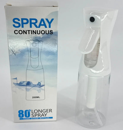 Continuous Mist Spray Bottle 200ml White Salon Hair Barber Plant Water Mister