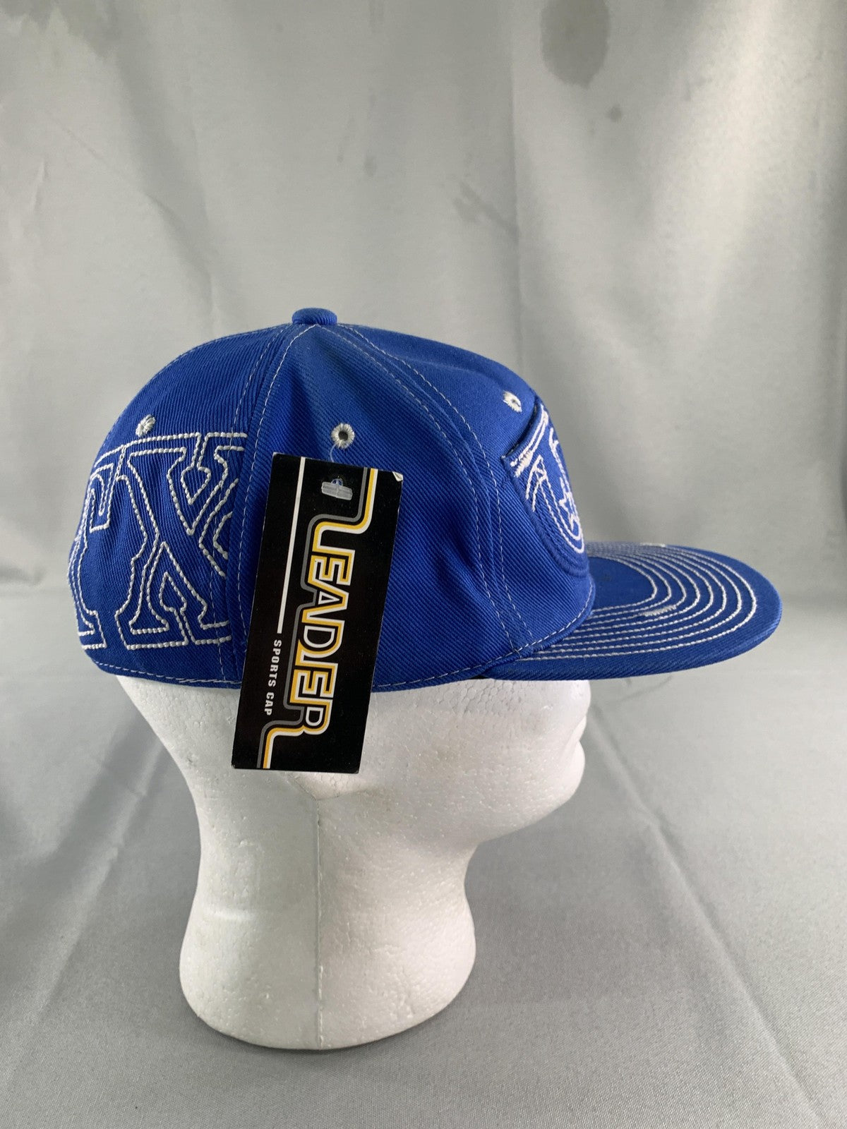 Texas TX Hat Cap Fitted Mens Small Blue White Embroidered Stars Horseshoe 100