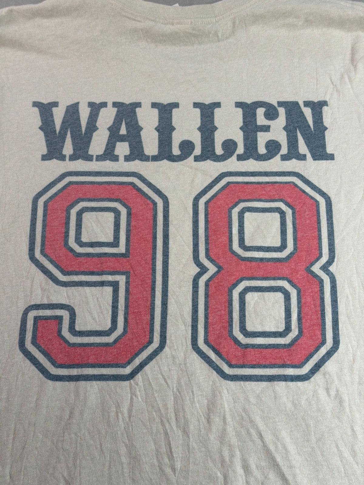Morgan Wallen 98 Braves Bella Canvas XL Tan Country Music Graphic Tee Shirt