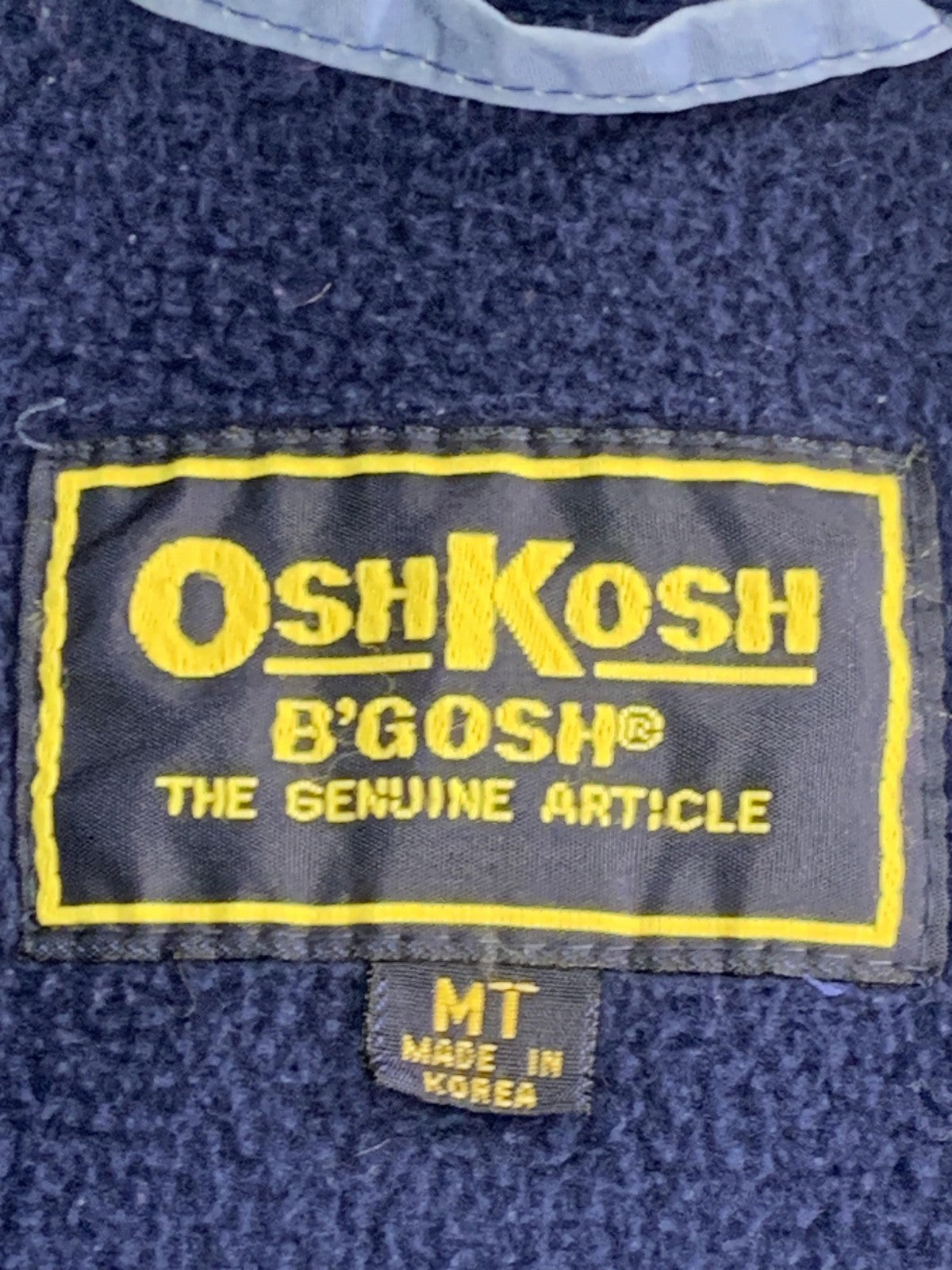Vintage OshKosh B'Gosh Jacket Mens Medium Tall Blue Full Zip Fleece Lined 90s