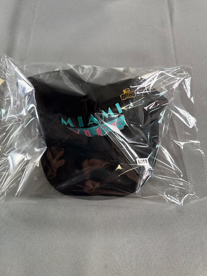 Vintage AHS Miami Vice Lottery Trucker Hat Black Mesh Cap Taiwan 80s M-L Snapbac