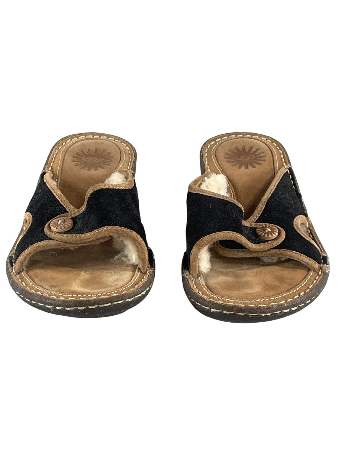 UGG Australia Shoes Womens Size 6 Shearling Slide Sandals Leather Clogs 1793