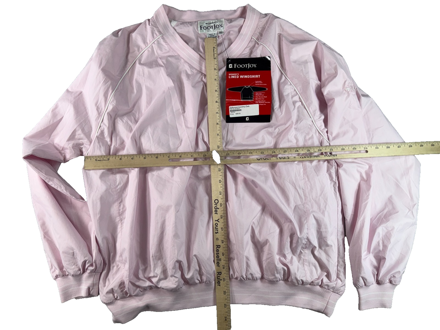 FootJoy Womens XL Lined Windshirt Pink Golf Pullover Oakmont Country Club