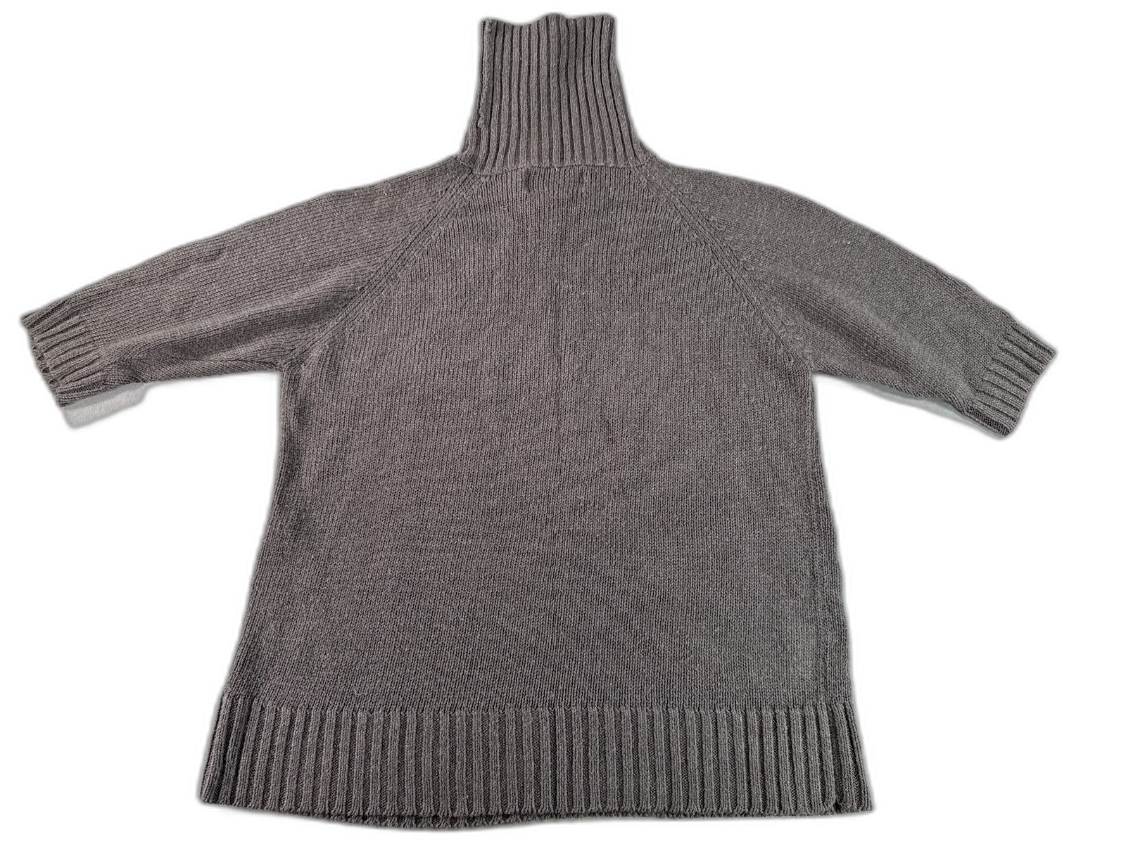 SAG HARBOR H03154 Cable Knit Turtleneck Sweater Unisex Medium Gray Relaxed Fit